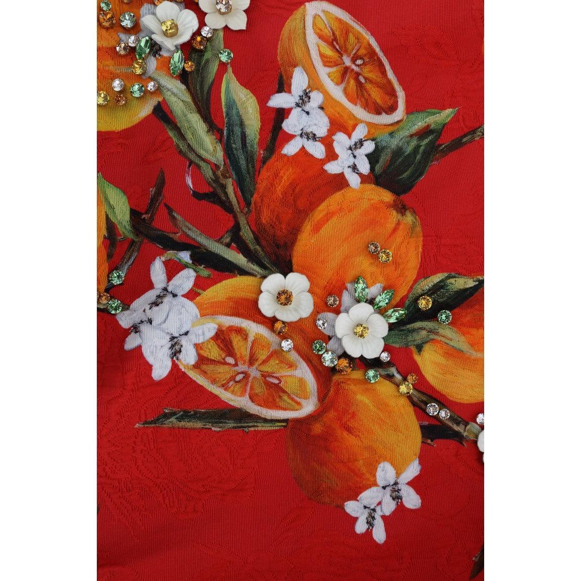 Dolce &amp; Gabbana Embellished Crepe Blouse with Blossom Print