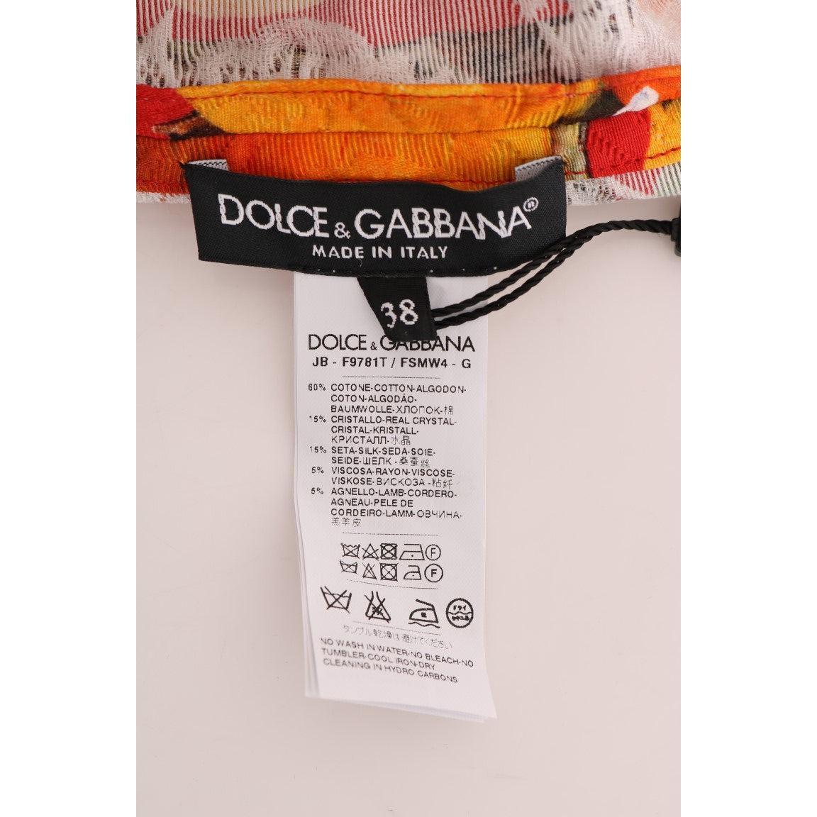Dolce &amp; Gabbana Embellished Crepe Blouse with Blossom Print