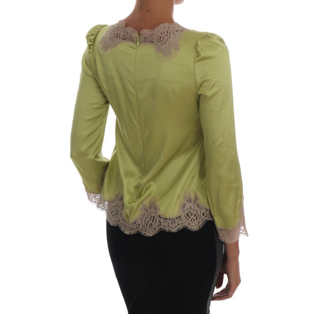 Dolce &amp; Gabbana Elegant Floral Lace Silk Blouse