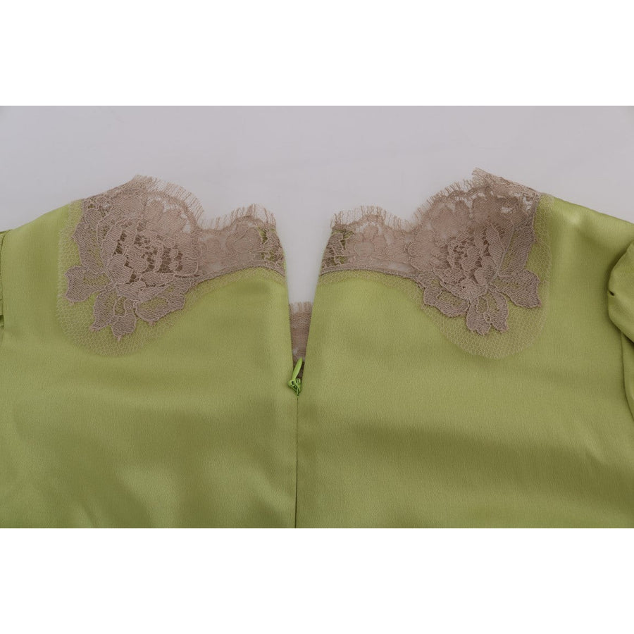 Dolce & Gabbana Elegant Floral Lace Silk Blouse