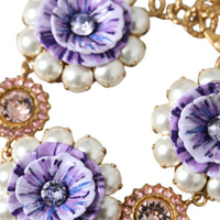 Dolce & Gabbana Gold FIORI BLOOMING Floral Baroque Crystals Bracelet