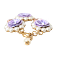 Dolce & Gabbana Gold FIORI BLOOMING Floral Baroque Crystals Bracelet