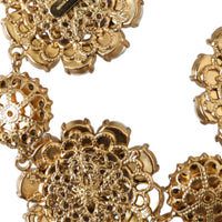 Dolce & Gabbana Gold FIORI BLOOMING Floral Baroque Crystals Bracelet