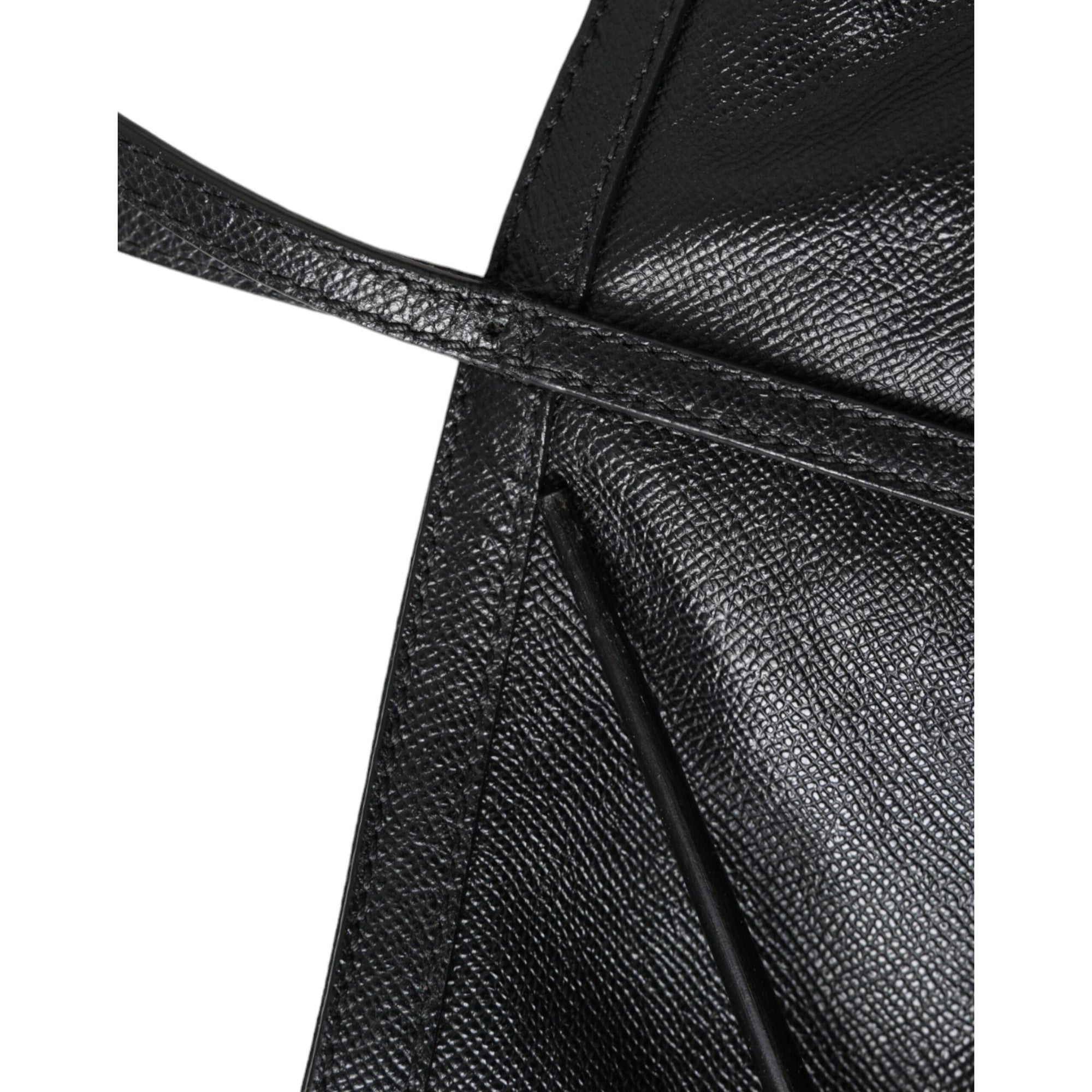 Dolce &amp; Gabbana Black Leather Miss Escape Shopping Tote Women Bag