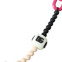 Dolce & Gabbana Multicolor Beaded Chain Logo Charm Necklace