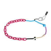 Dolce & Gabbana Multicolor Beaded Chain Logo Charm Necklace