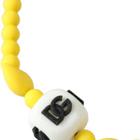 Dolce & Gabbana Yellow Beaded Chain DG Logo Charm Necklace