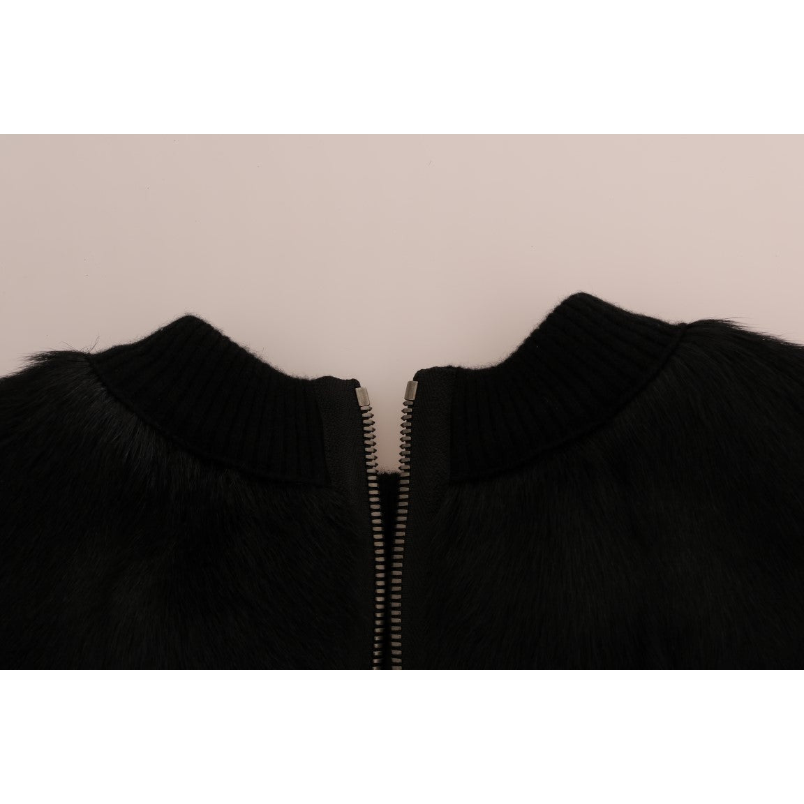 Dolce &amp; Gabbana Floral Brocade Black Fur Sweater