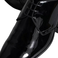 Dolce & Gabbana Black Calfskin Leather Derby Men Dress Shoes