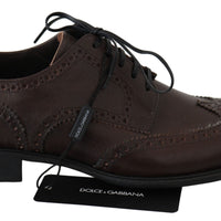 Dolce & Gabbana Elegant Brown Leather Derby Brogues