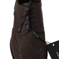 Dolce & Gabbana Elegant Brown Leather Derby Brogues