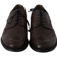 Dolce & Gabbana Elegant Brown Leather Derby Brogues