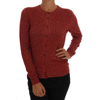 Dolce & Gabbana Red Wool Cardigan Sweater