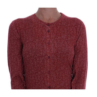 Dolce & Gabbana Red Wool Cardigan Sweater