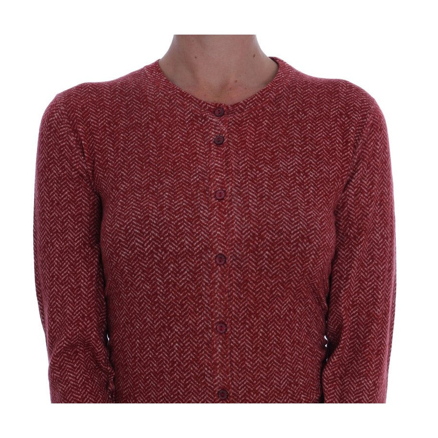 Dolce & Gabbana Red Wool Cardigan Sweater