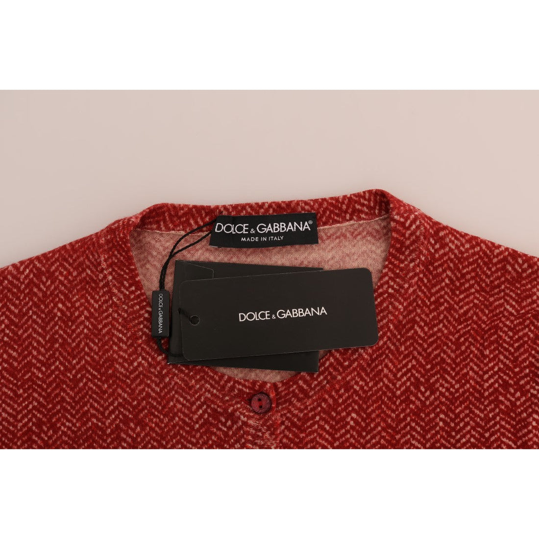 Dolce & Gabbana Red Wool Cardigan Sweater