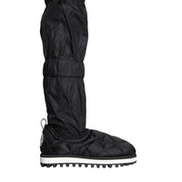 Dolce & Gabbana Black Quilted High Top Boots Sneakers Shoes