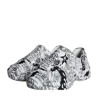 Dolce & Gabbana White Black Graffiti Daymaster Sneakers Shoes