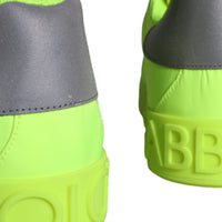 Dolce & Gabbana Neon Green Logo Tape Low Top Sneakers Shoes