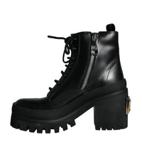 Dolce & Gabbana Black Lace Up Trekking Ankle Boots Men Shoes