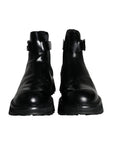 Dolce & Gabbana Black Belted DG Logo Men Chelsea Boots Shoes