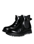 Dolce & Gabbana Black Belted DG Logo Men Chelsea Boots Shoes