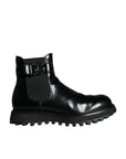 Dolce & Gabbana Black Belted DG Logo Men Chelsea Boots Shoes