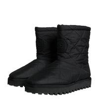 Dolce & Gabbana Black Nylon Padded Mid Calf Men Boots Shoes