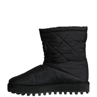 Dolce & Gabbana Black Nylon Padded Mid Calf Men Boots Shoes