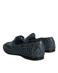 Dolce & Gabbana Blue Woven Leather Slip On Loafers Men Shoes