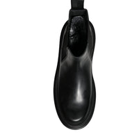 Dolce & Gabbana Black Leather Slip On Stretch Trekking Boots Shoes