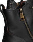 Dolce & Gabbana Black Lace Up Mid Calf Boots Men Shoes