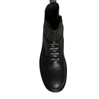 Dolce & Gabbana Black Lace Up Mid Calf Boots Men Shoes