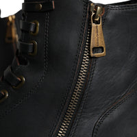 Dolce & Gabbana Black Lace Up Mid Calf Boots Men Shoes