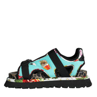 Dolce & Gabbana Multicolor Patchwork Slides Sandals Men Shoes