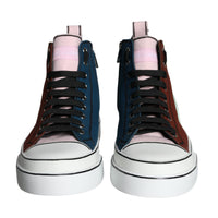 Dolce & Gabbana Multicolor Patchwork High Top Sneaker Shoes