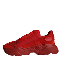 Dolce & Gabbana Red Leather Daymaster Low Top Sneakers Shoes