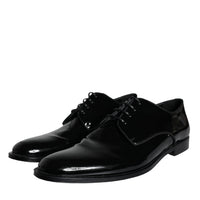 Dolce & Gabbana Black Calfskin Leather Derby Men Dress Shoes