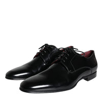 Dolce & Gabbana Black Calfskin Leather Derby Dress Men Shoes