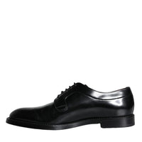 Dolce & Gabbana Black Calfskin Leather Derby Men Dress Shoes