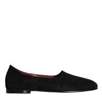 Dolce & Gabbana Black Suede Loafers Formal Slip On Shoes