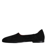 Dolce & Gabbana Black Suede Loafers Formal Slip On Shoes