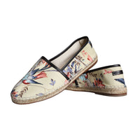 Dolce & Gabbana Beige Floral Canvas Espadrilles Slip On Shoes