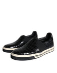 Dolce & Gabbana Black Leather Loafers Slippers Casual Shoes