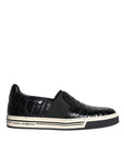 Dolce & Gabbana Black Leather Loafers Slippers Casual Shoes