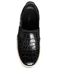 Dolce & Gabbana Black Leather Loafers Slippers Casual Shoes