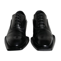 Dolce & Gabbana Black Calfskin Leather Derby Dress Men Shoes