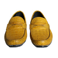 Dolce & Gabbana Yellow Leather Slip Mocassin Loafers Shoes