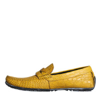 Dolce & Gabbana Yellow Leather Slip Mocassin Loafers Shoes