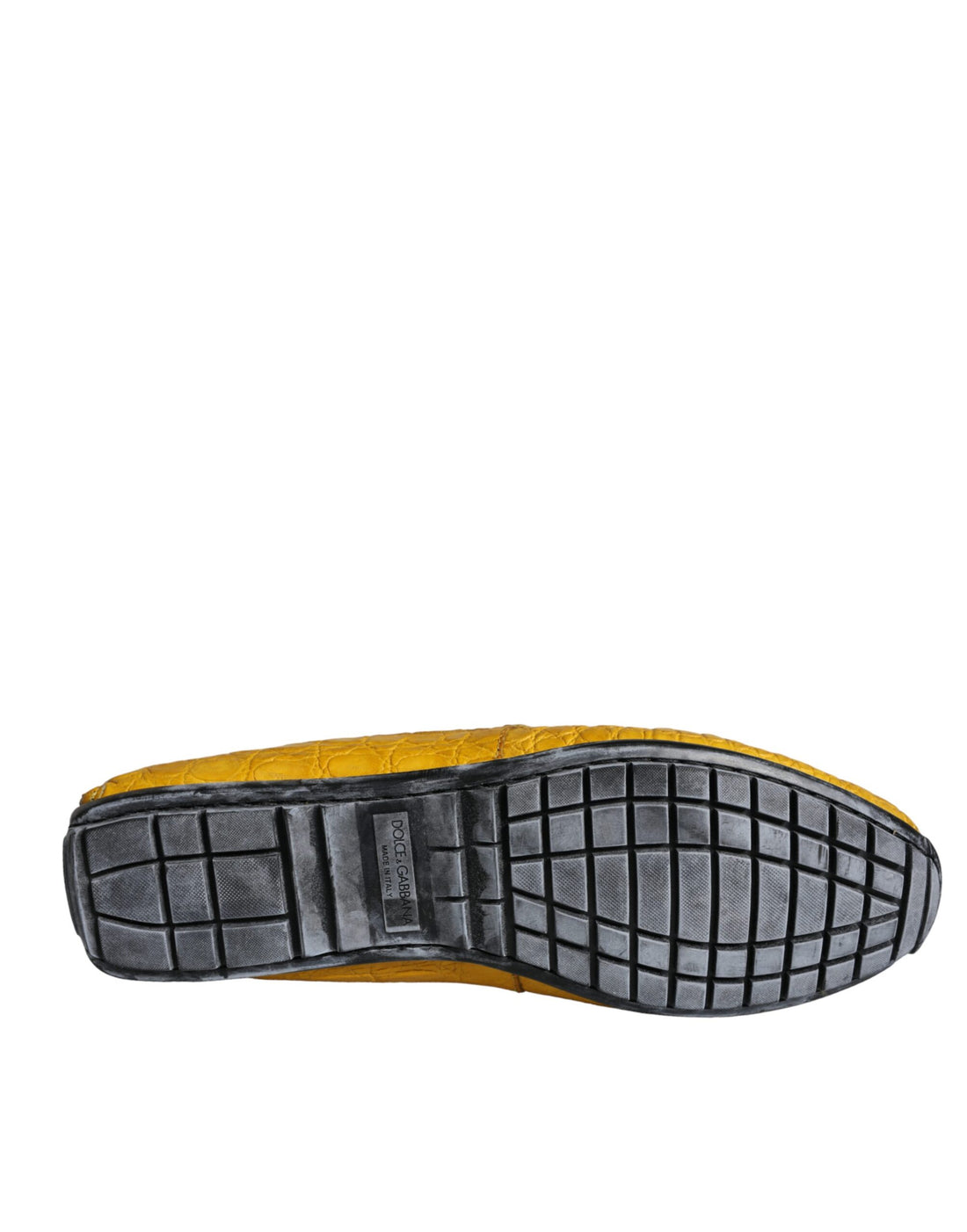 Dolce & Gabbana Yellow Leather Slip Mocassin Loafers Shoes